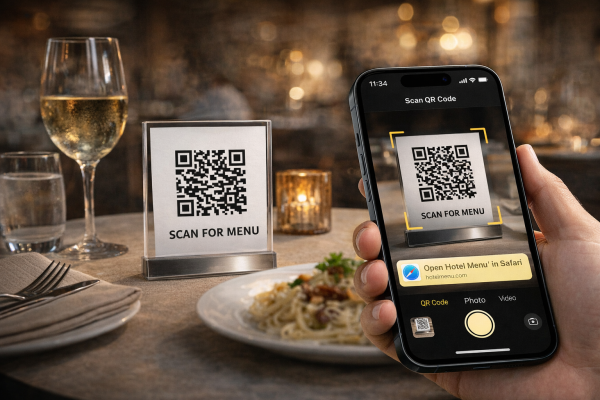 Scan Qr code to view menu