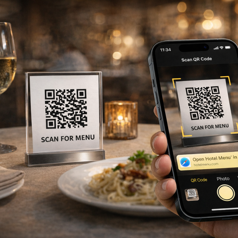 Scan Qr code to view menu