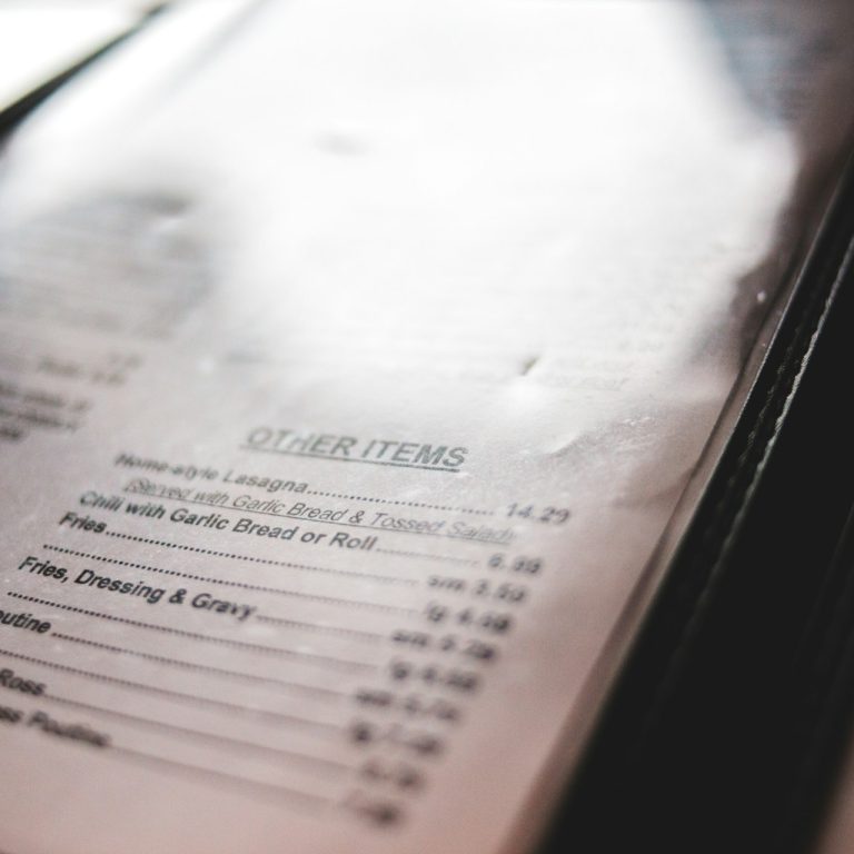 small restaurants often use paper menus